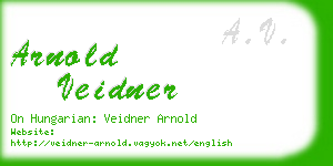 arnold veidner business card